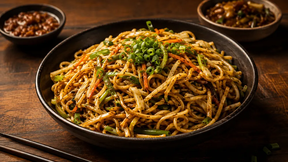 Wok-tossed veg hakka noodles